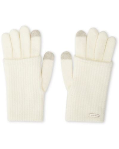 Steve Madden Touchscreen Ribbed Gloves - White