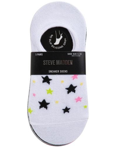 Steve Madden 5pk Women's Sneaker Socks - Black