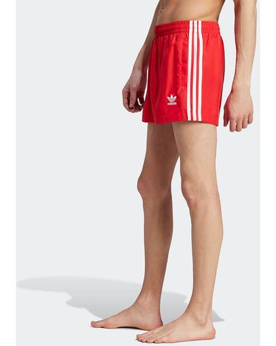 adidas Originals Adidas 3-Stripes Swim Shorts - Rot