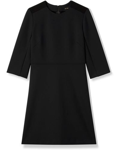 St. John Nylon Double Knit 3/4 Sleeve Dress - Black