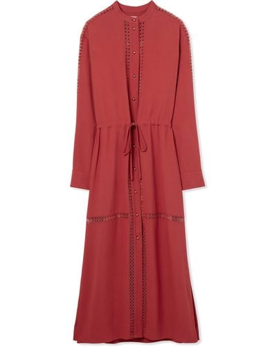 St. John Satin Back Crepe Dress - Red