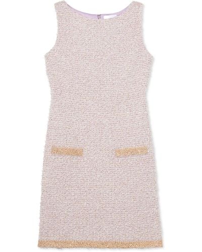 St. John Eyelash Sequin Tweed Dress - Pink