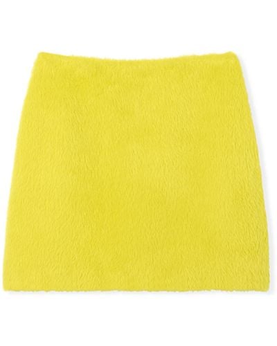 St. John Brushed Suri Alpaca Skirt - Yellow