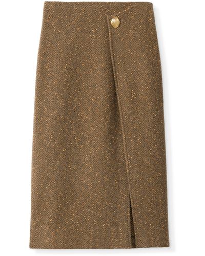 St. John Donegal Tweed Skirt - Natural