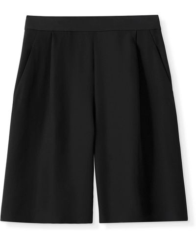 St. John Silk Blend Georgette Shorts - Black