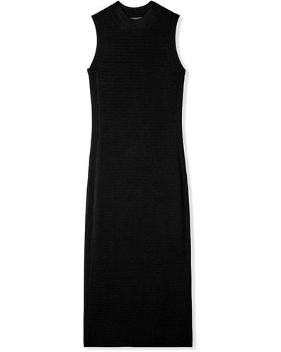 St. John Mock Collar Dress - Black