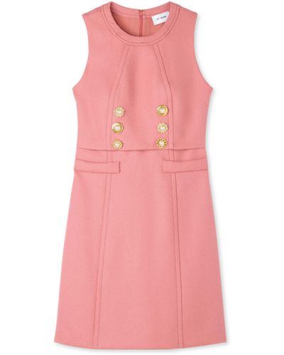 St. John Italian Wool Sleeveless Dress - Pink