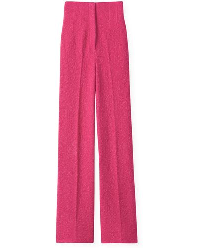 St. John Boucle Knit High Waist Pant - Pink