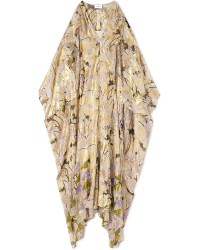 St. John Geo Frieze Print Kaftan Dress - Natural