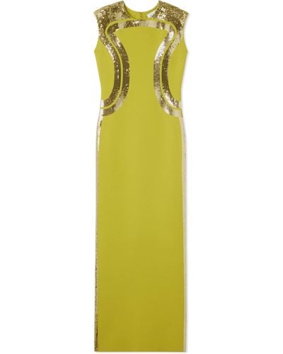 St. John Sequin Detail Gown - Yellow