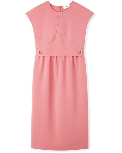 St. John Collection Line Sleeveless Cady Midi-dress - Pink