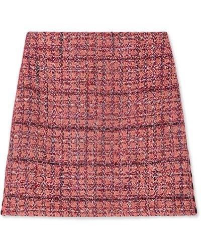St. John Textured Slub Tweed Skirt