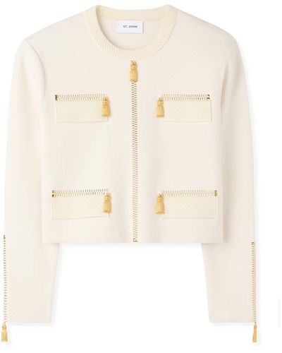 St. John Sj Signature Trompe L Oeil Jacket - White