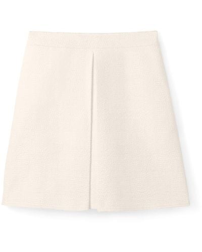 St. John Textured Tweed Skirt - White