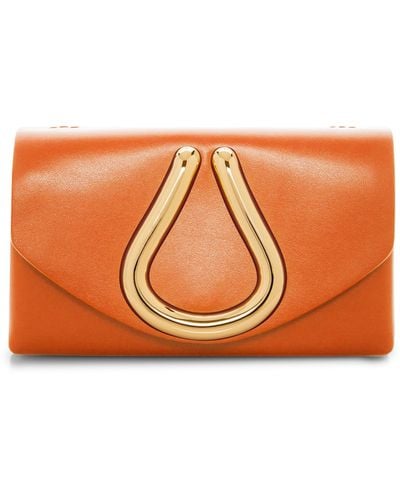 St. John Mini Loop Leather Clutch - Orange