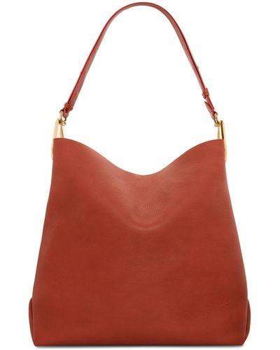 St. John Extra Large Leather Hobo Bag - Red
