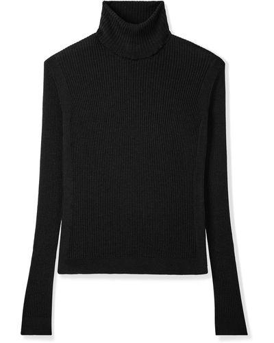 St. John Silk And Wool Turtleneck Sweater - Black