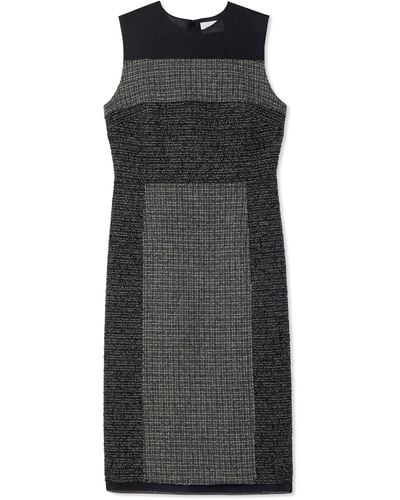 St. John Micro Pattern Tweed Dress - Black