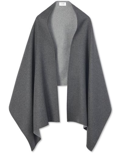 St. John Double-face Wool And Cashmere Blend Wrap - Gray