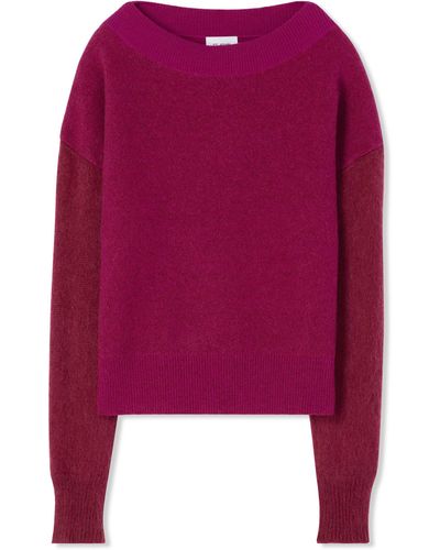 St. John Brushed Wool And Mohair Sweater - Purple