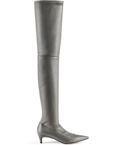 St. John Stretch Leather Over-the-knee Boot - White