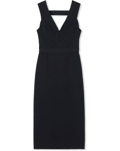 St. John Strappy V-neck Dress - Black