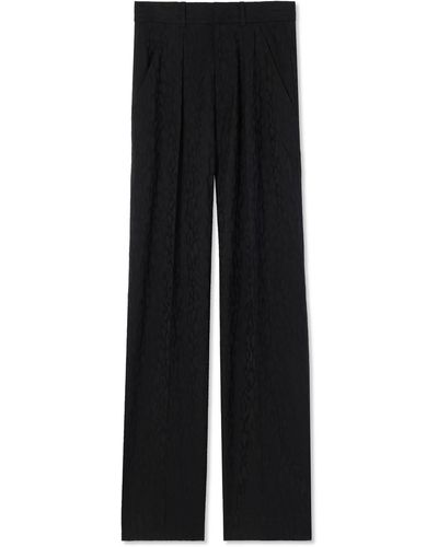 St. John Leopard Print Wool Jacquard Pant - Black