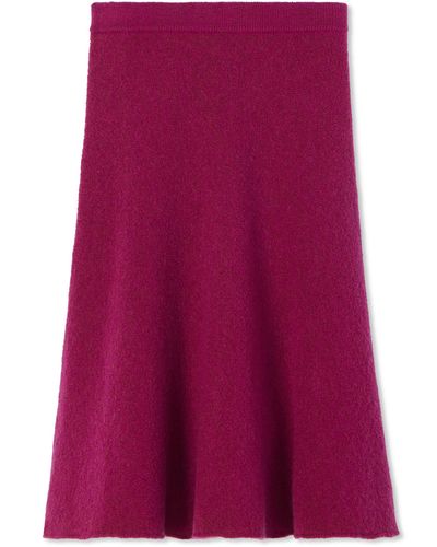 St. John Brushed Wool And Mohair Skirt - Purple
