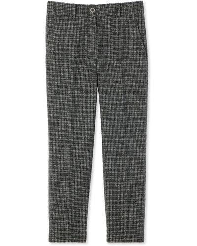 St. John Micro Pattern Tweed Pant - Gray