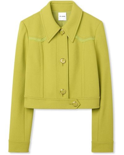 St. John Tailored Wool Blend Jacket - Yellow