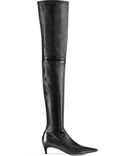 St. John Stretch Leather Over-the-knee Boot - Black
