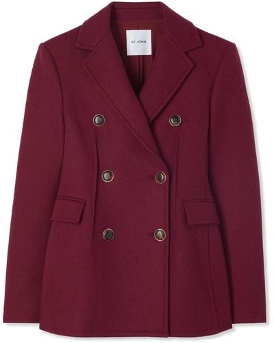 St. John Double-face Wool And Cashmere Blend Jacket - Purple
