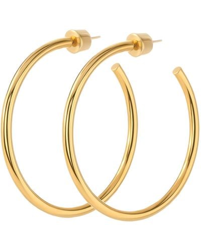 St. John Christina Caruso Wire Hoop Earring - Metallic