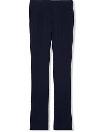 St. John Michelle Stretch Crepe Suiting Pant With Pockets - Blue