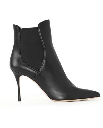St. John Nappa Leather Ankle Boot - Black