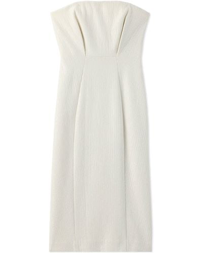 St. John Mesh Sequin Strapless Dress - White