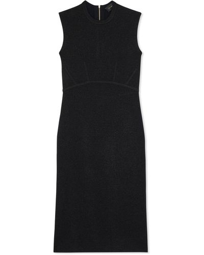 St. John Stretch Lurex Piqué Dress - Black