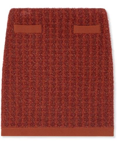 St. John Sparkly Stretch Knit Skirt - Red