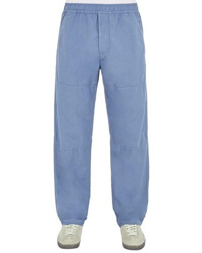 Stone Island Pantalons coton, lin - Bleu