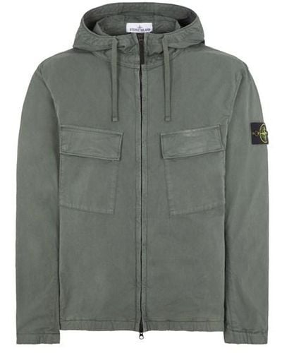 Stone Island Lightweight Jacket Cotton, Elastane - Gray