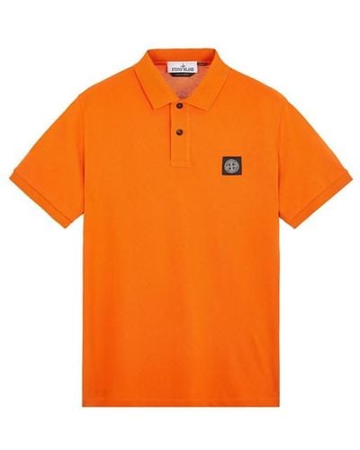 Stone Island Polo Shirt Cotton, Elastane - Orange