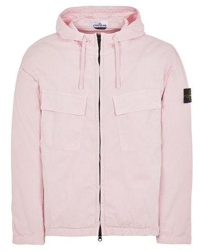Stone Island Lightweight Jacket Cotton, Elastane - Pink