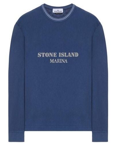 Stone Island Long Sleeve T-shirt Cotton - Blue