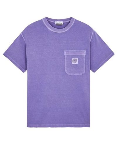 Stone Island T-shirt manches courtes coton - Violet