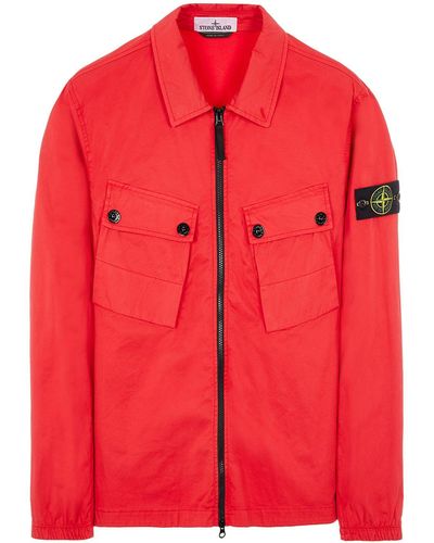 Stone Island Over Shirt Cotton - Red