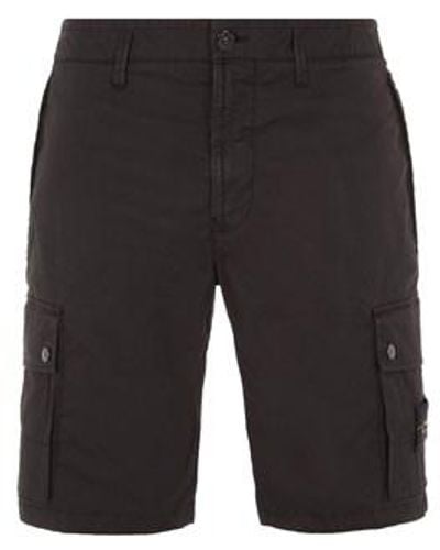 Stone Island Bermuda Shorts Cotton, Elastane - Black