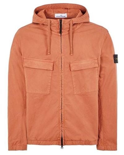 Stone Island Lightweight Jacket Cotton, Elastane - Orange