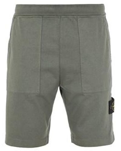Stone Island Fleece Bermuda Shorts Cotton - Gray