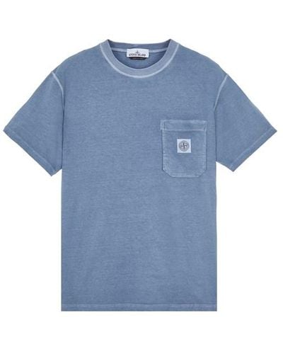 Stone Island T-shirt manches courtes coton - Bleu