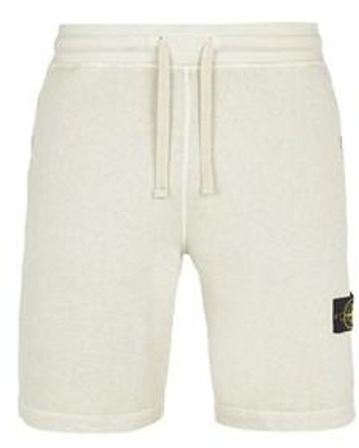 Stone Island Fleece Bermuda Shorts Cotton - White